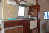 Kitchen Counter and Cabinets in 1968 Airstream Caravel Trailer
